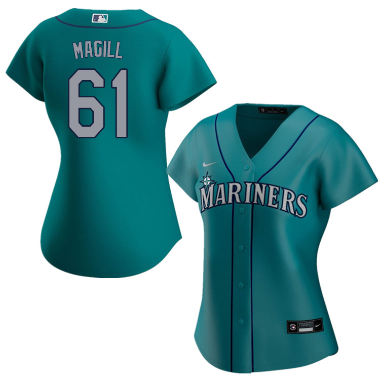 Nike Women #61 Matt Magill Seattle Mariners Baseball Jerseys Sale-Aqua - Click Image to Close